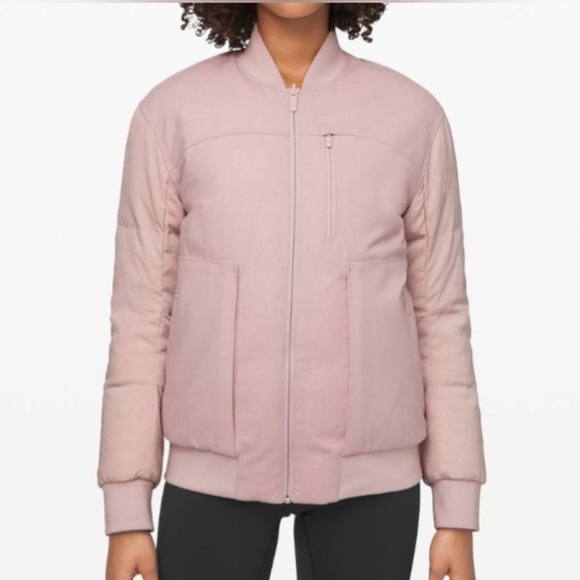37 SOLD  Lululemon Roam Far Wool Bomber Porcelain Pink - Picture 2 of 3